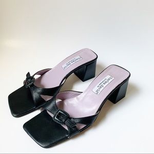 Vintage Charles David Square Toe Block Heel Sandal